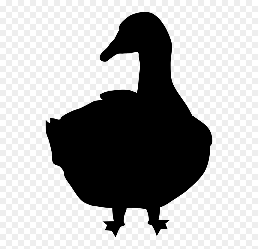 Силуэт Гуся Пнг, HD Png Download - swan silhouette png