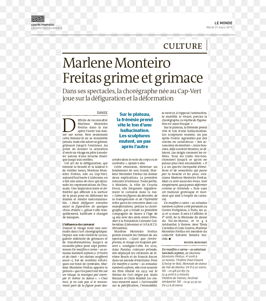 Rosita Boisseau, "marlene Monteiro Freitas Grime Et - Karnala Bird Sanctuary, HD Png Download - grimace png