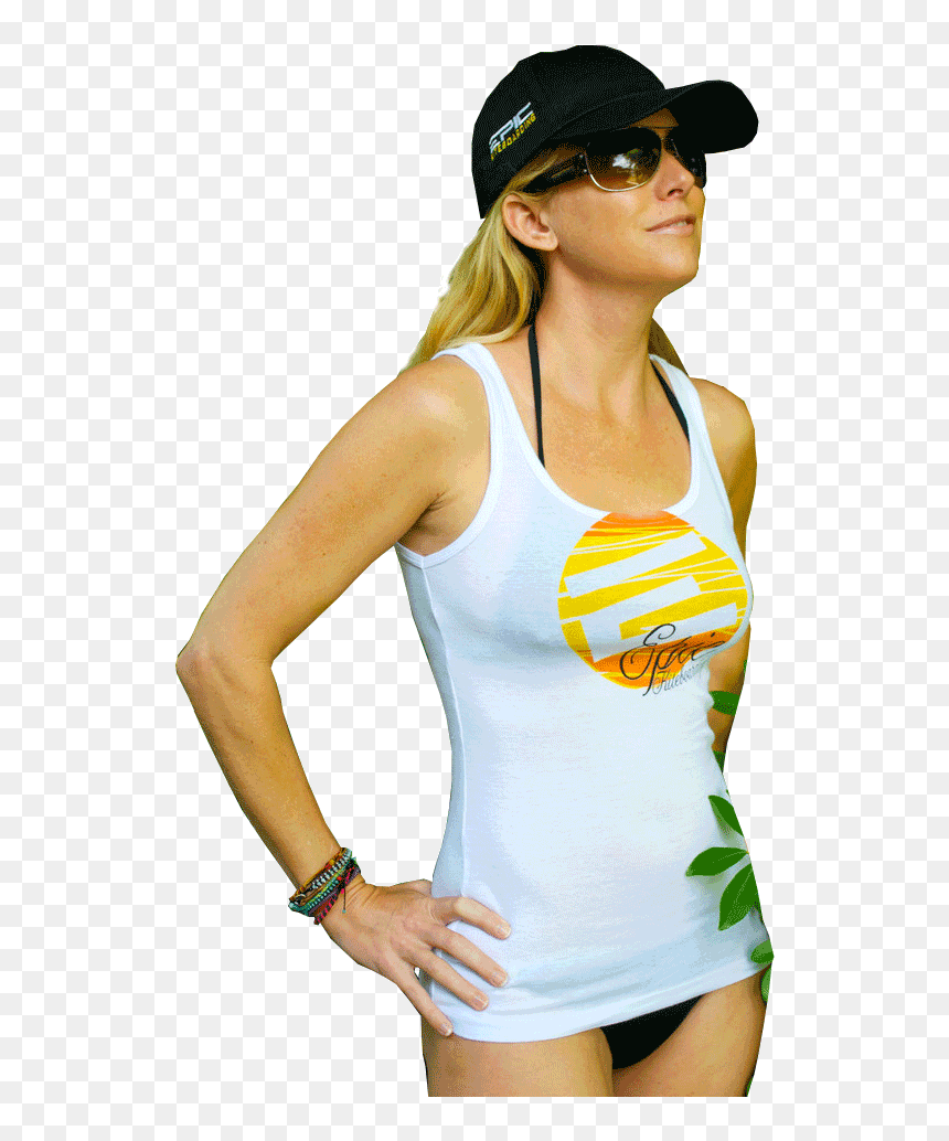T-shirt Ladies White Tank Top - Girl, HD Png Download - white tank top png