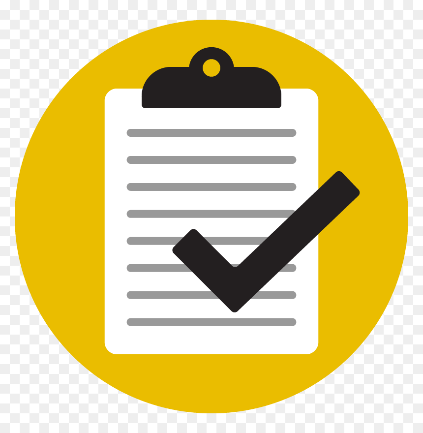 Icon With A Clipboard And A Checkmark - Placa De Mão Dupla, HD Png Download - yellow check mark png