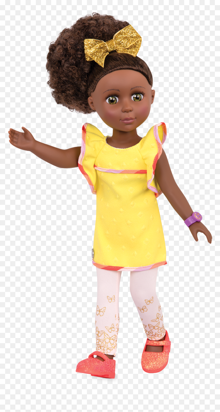 Glitter Girl Doll With Curly Hair, HD Png Download - yellow sparkle png