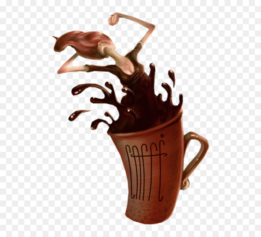 Café Et Personnage Femme - Cafeaua De Dimineata Toamna, HD Png Download - tubes femmes png