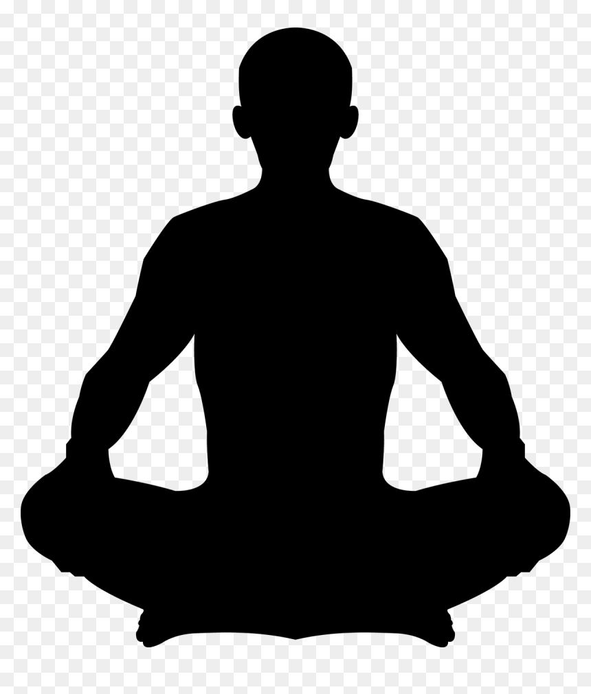 Meditation Yoga Pose Outline, HD Png Download - meditation silhouette png