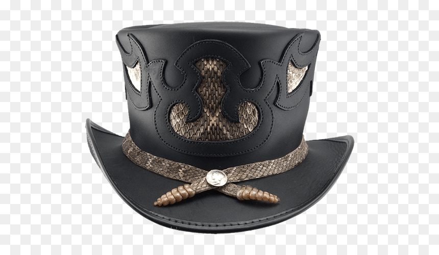 Cowboy Hat Top Hat Cap Rattlesnake - Leather Voodoo Top Hats, HD Png Download - steampunk hat png
