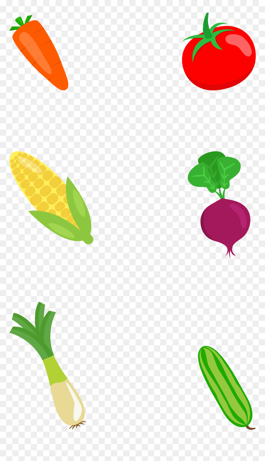 Flat Vegetable Colored Hand Drawn Png And Psd - Vegetable, Transparent Png - flat hand png