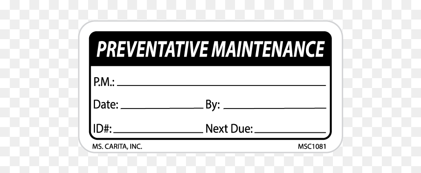 Preventative Maintenance Labels - Parallel, HD Png Download - black labels png