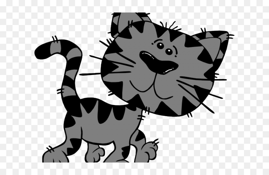 Grey Clipart Tabby Kitten - Cute Cat Moving Clip Art, HD Png Download - white tank top png