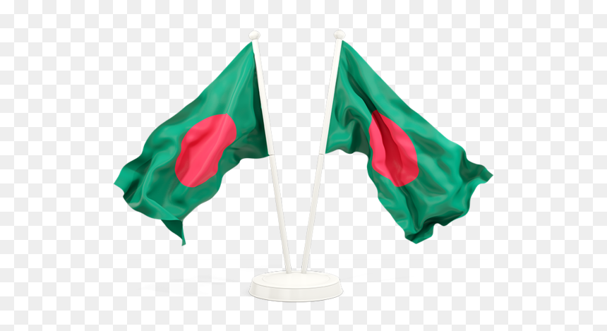 Two Waving Flags - Saudi And Qatar Flag, HD Png Download - bangladesh flag png