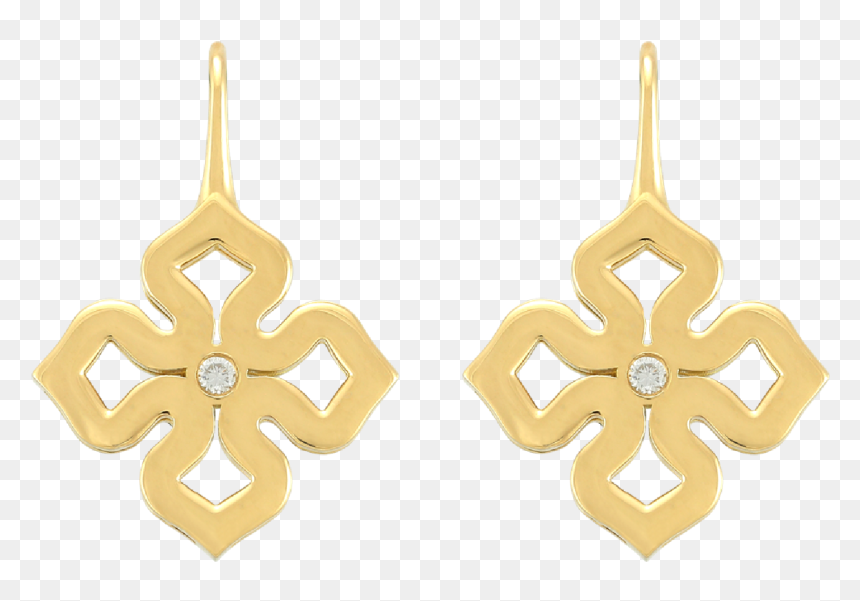 Earrings, HD Png Download - gold earring png