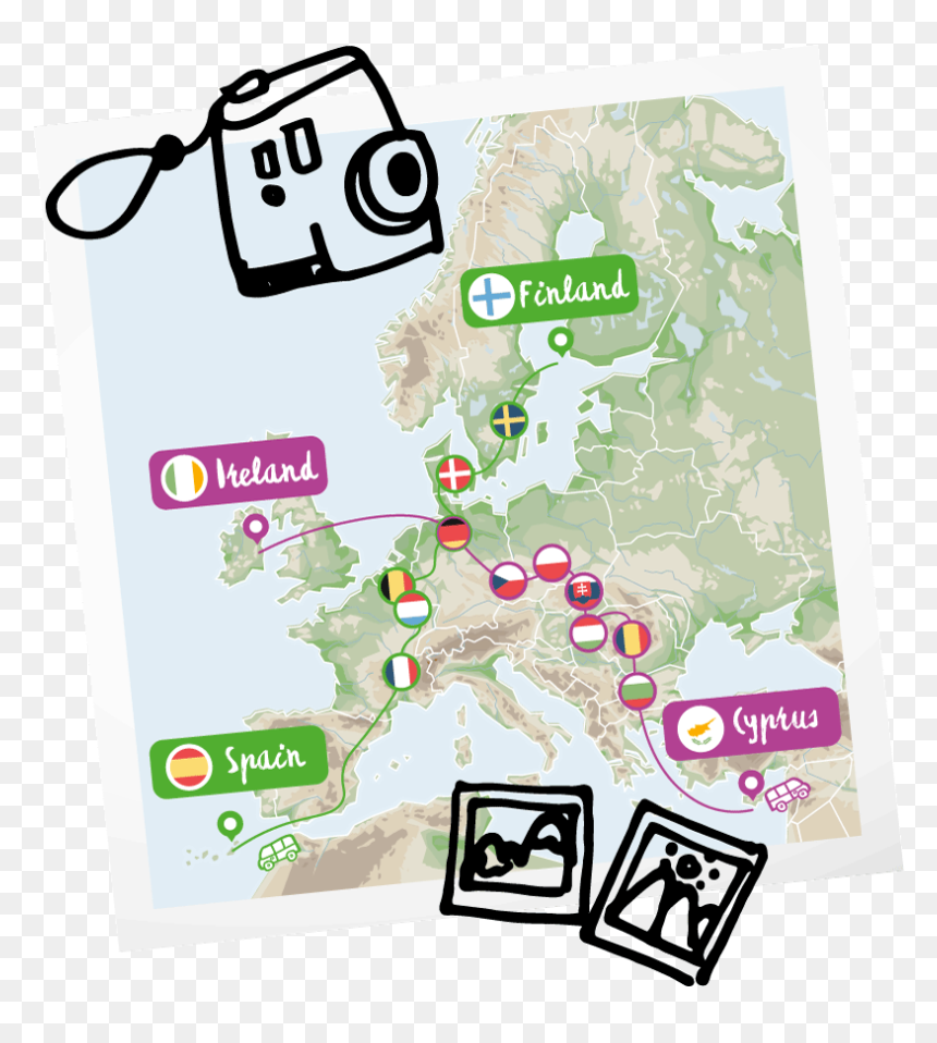 Road Trip Project Europe Routes - Road Trip Travel Map Europe, HD Png Download - road trip png