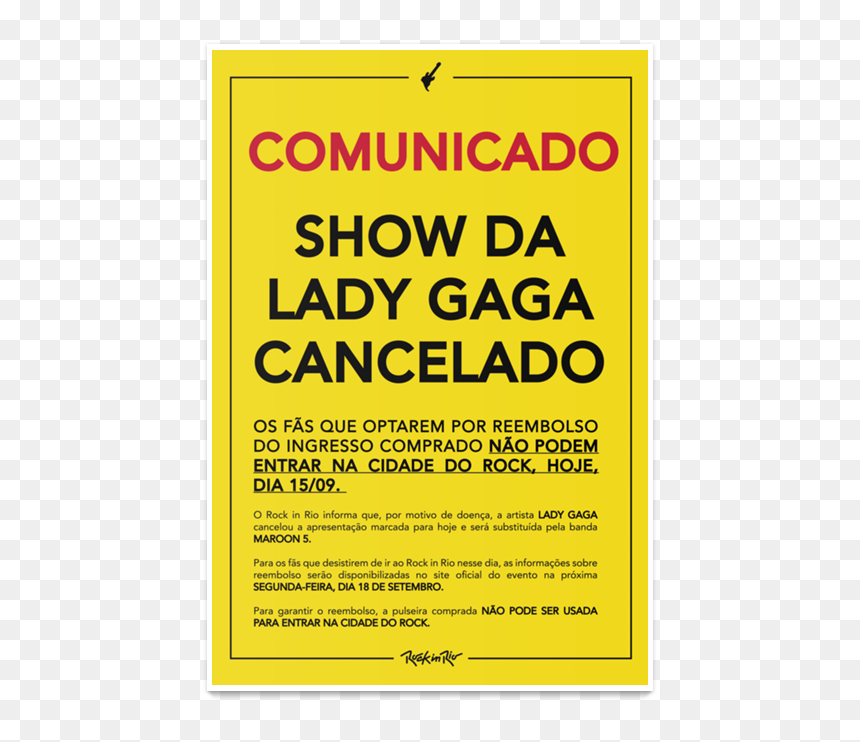 Poster Show Da Lady Gaga Cancelado De Enzo Bloisena, HD Png Download - cancelado png