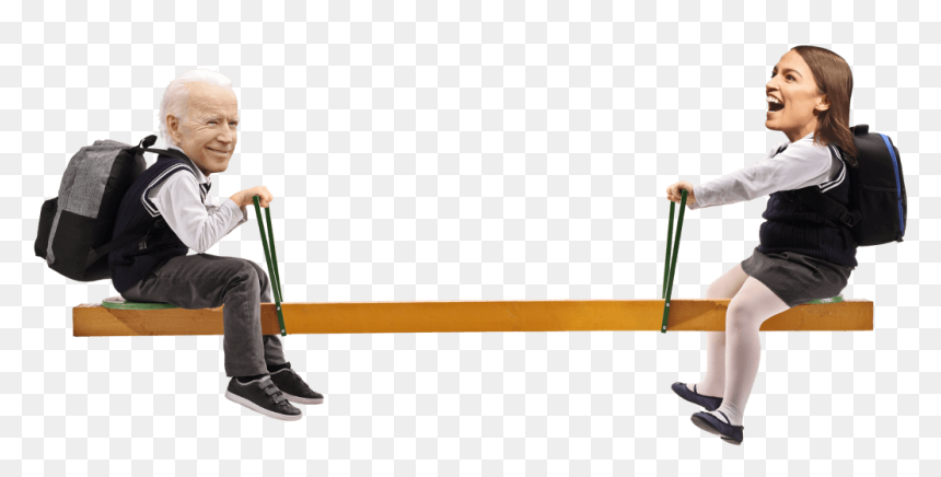 Joe Biden Aoc Seesaw - Sitting, HD Png Download - seesaw png