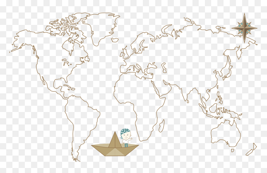 World Map Black And White, HD Png Download - mapa mundi png