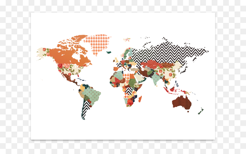 Poster Mapa Mundi De Juliana Zimmermannna - Visa Vs Mastercard Map, HD Png Download - mapa mundi png