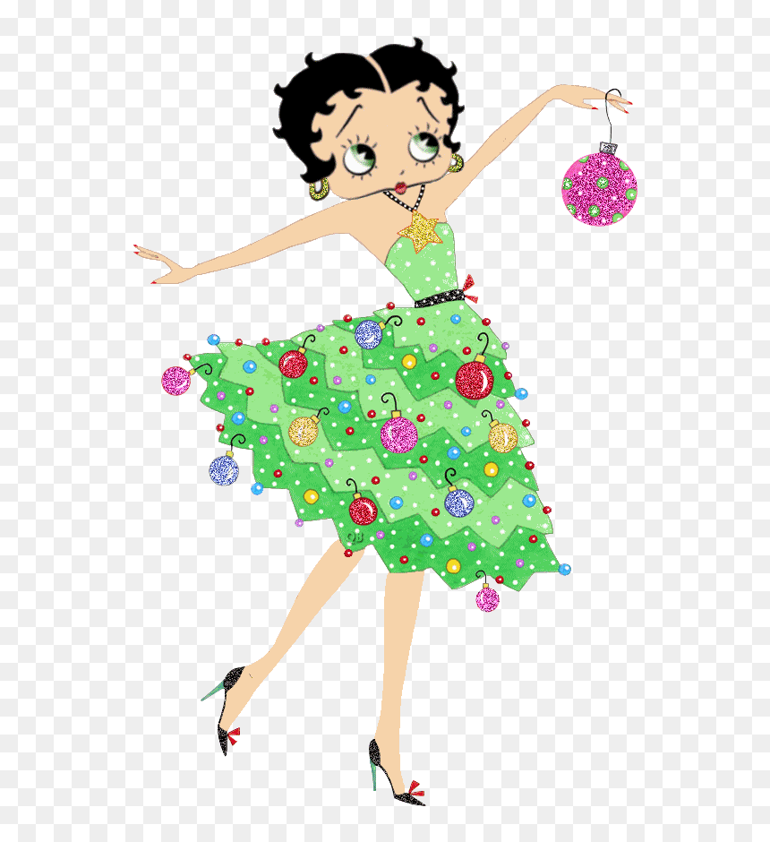 Christmas Moving Gifs - Cartoon Betty Boop Christmas, HD Png Download - christmas gif png
