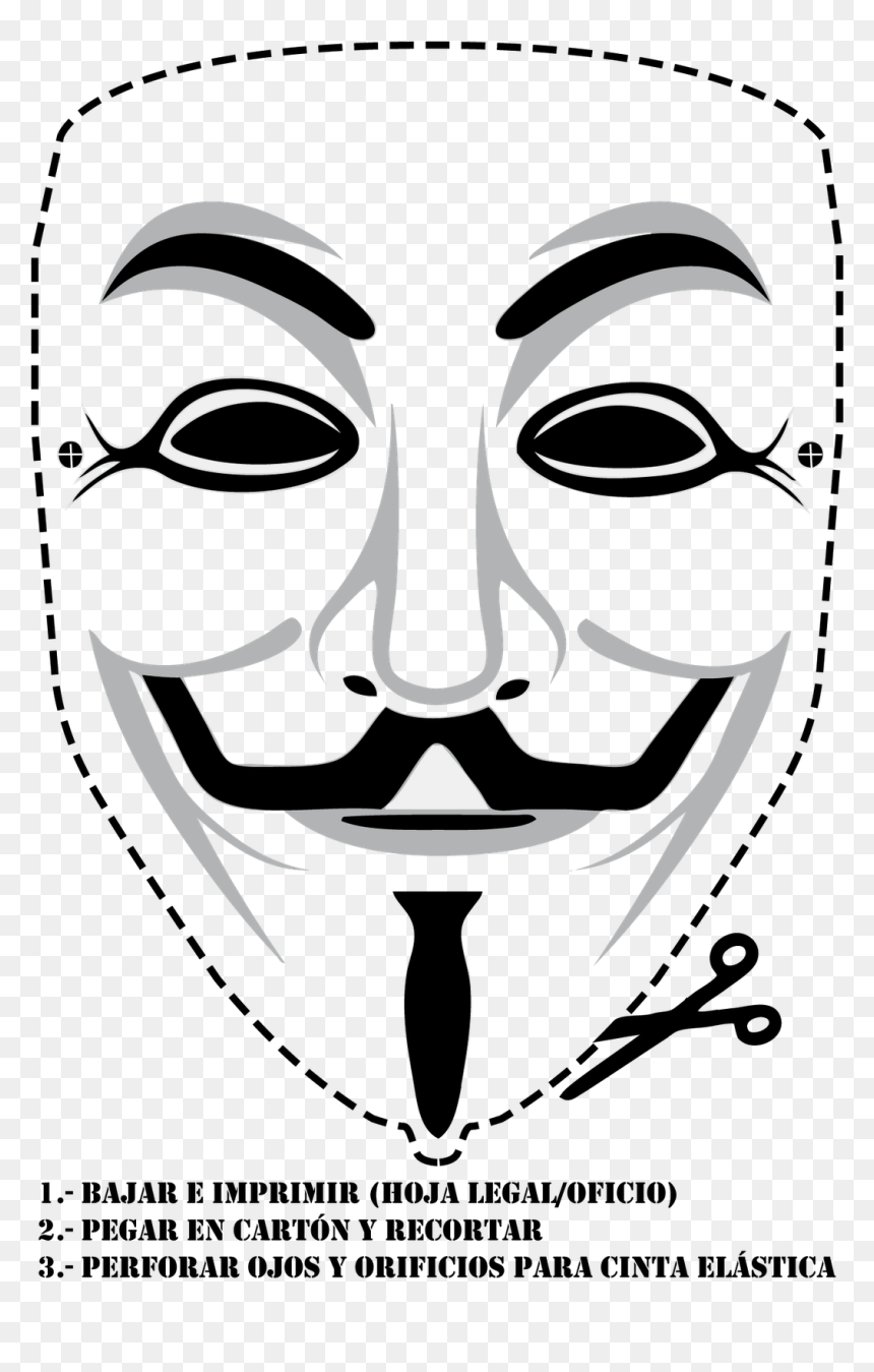 Máscaras Mascaras De Disfraces, Mascaras Carnaval, - V For Vendetta Mask Art, HD Png Download - mascaras png