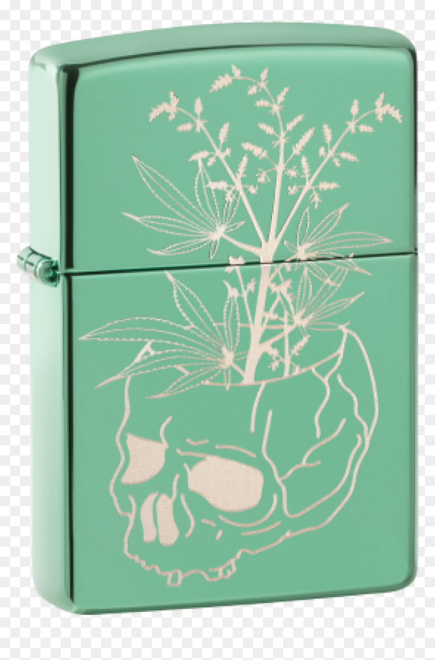 Botanical Skull Zippo Lighter - Botanical Zippo, HD Png Download - zippo png