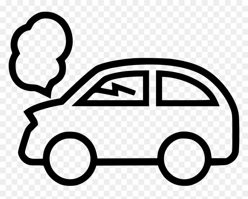 Car Accident - Small Car Black And White, HD Png Download - crashed car png