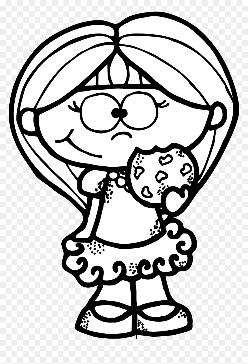 Children Reading Black And White Cliparts, HD Png Download - cartoon cookie png
