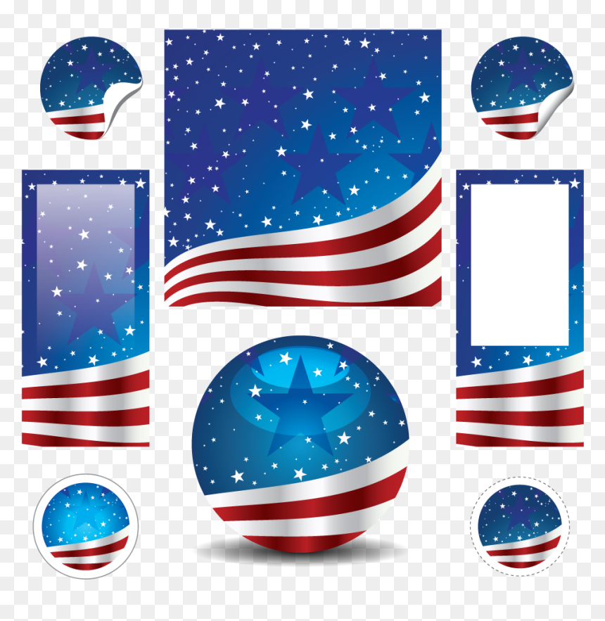 Transparent Waving Flag Clipart - American Flag Vector, HD Png Download - waving american flag clip art png