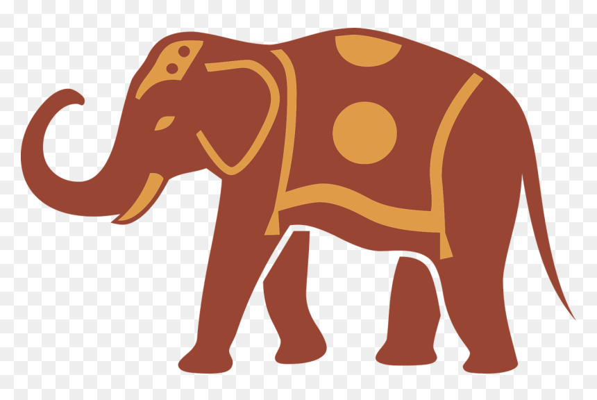 Indian Elephant Art Silhouette, HD Png Download - elephant png