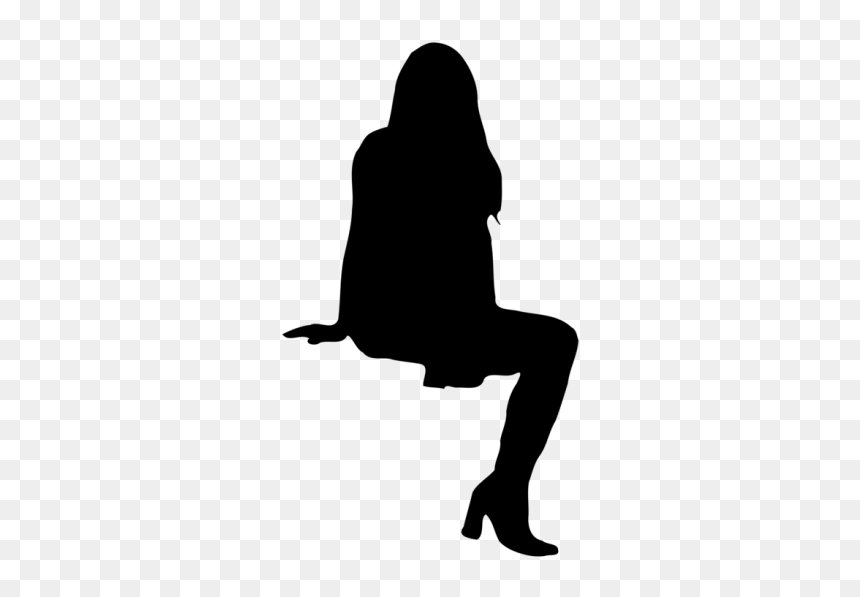 Png People Silhouettes Sitting, Transparent Png - people sitting png