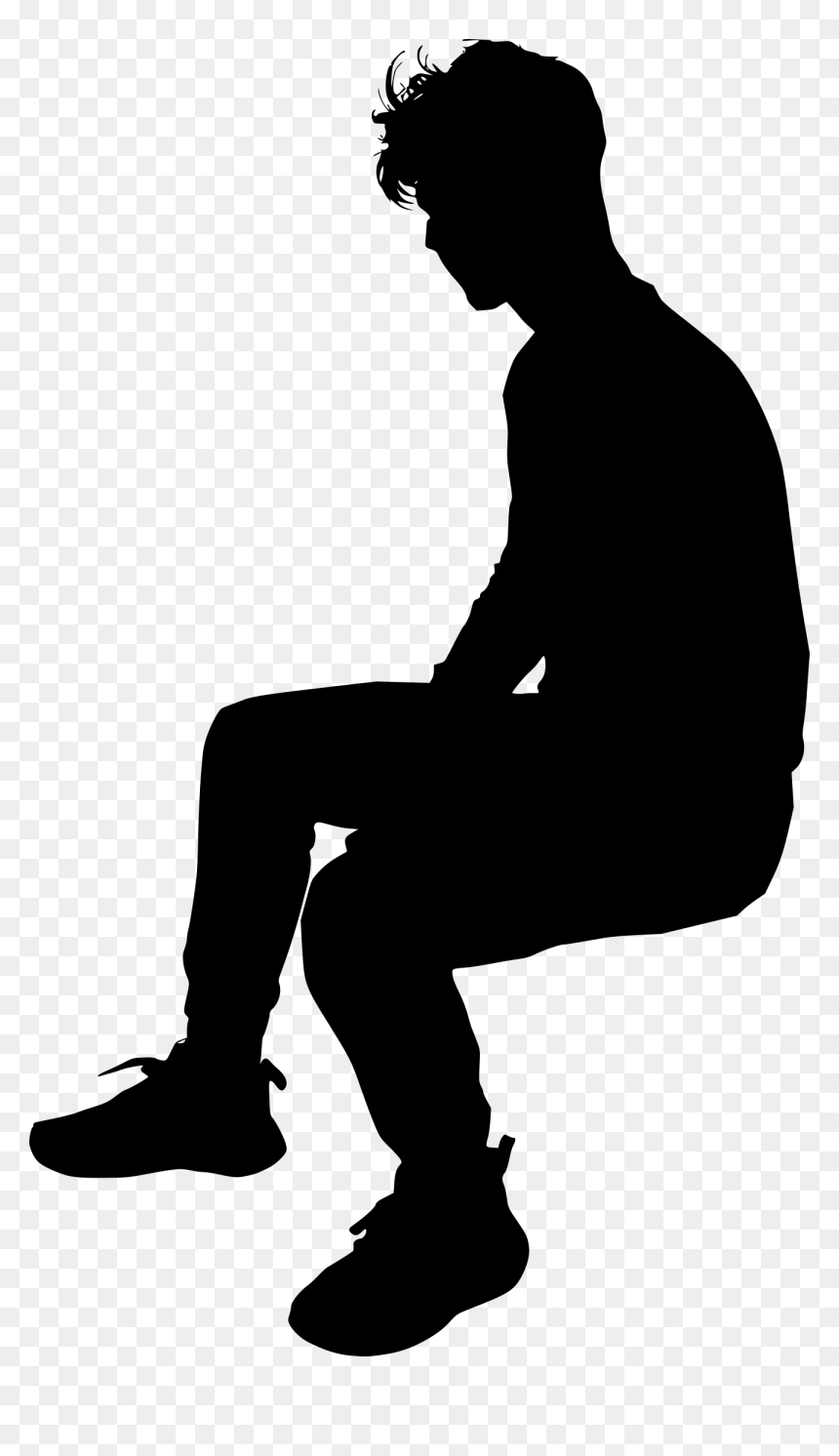 Silhouette, HD Png Download - people sitting png