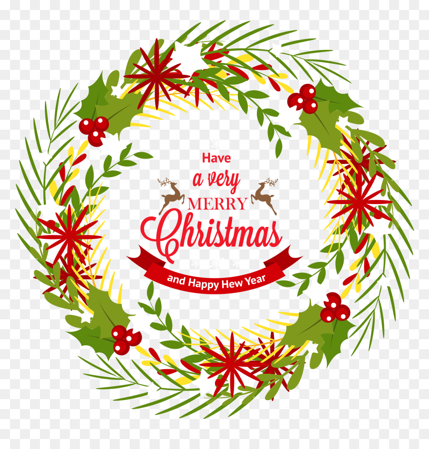 Transparent Merry Christmas Wreath, HD Png Download - christmas wreath png