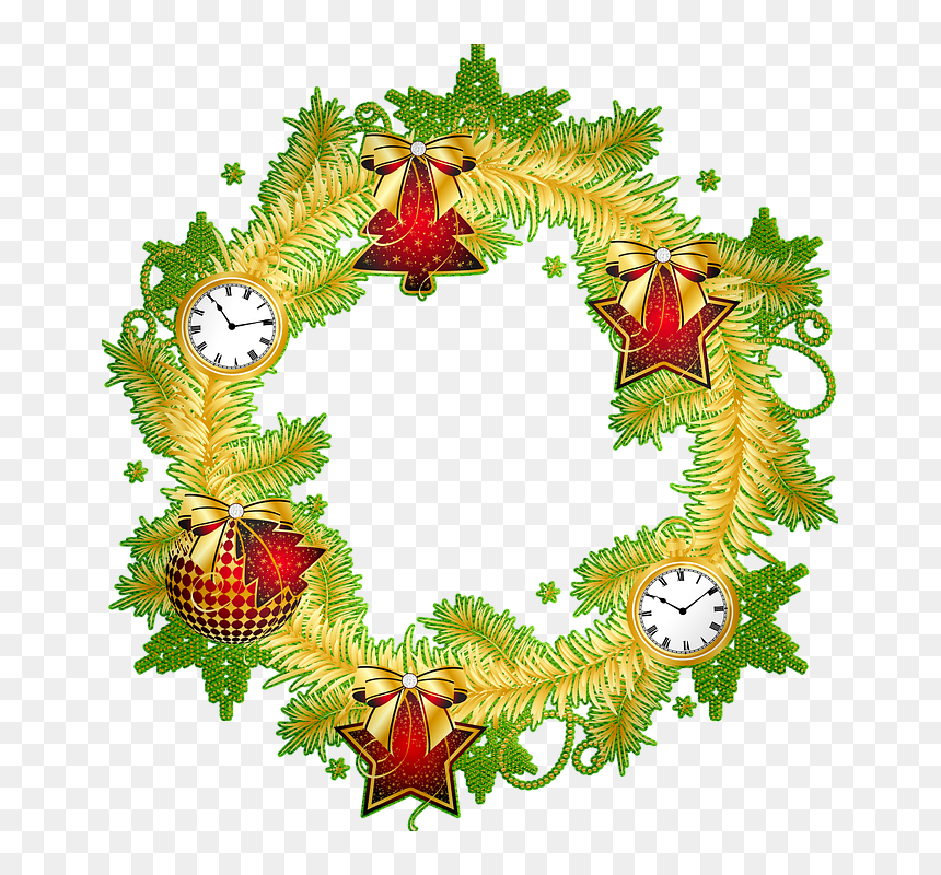 Free Vector Christmas, HD Png Download - christmas wreath png