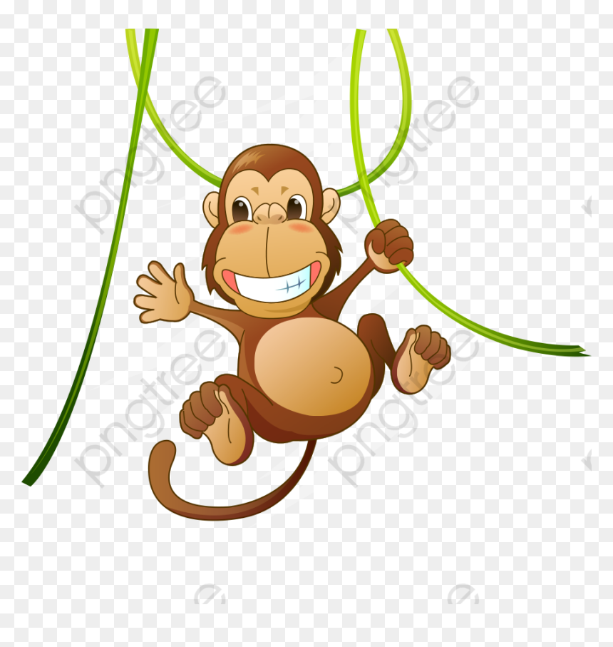 Jungle Animals Cartoon Png, Transparent Png - monkey png