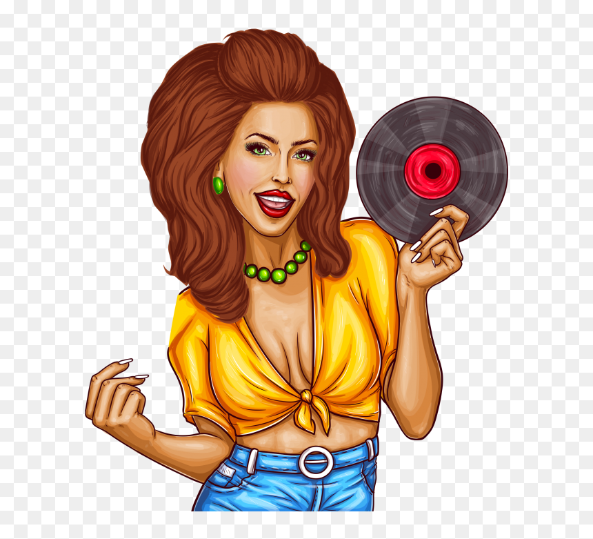 Disco Girl Png, Transparent Png - dj png