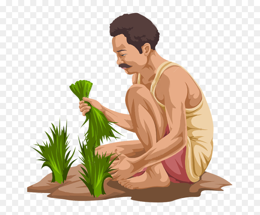 Indian Farmer Clipart, HD Png Download - anime girl sitting png