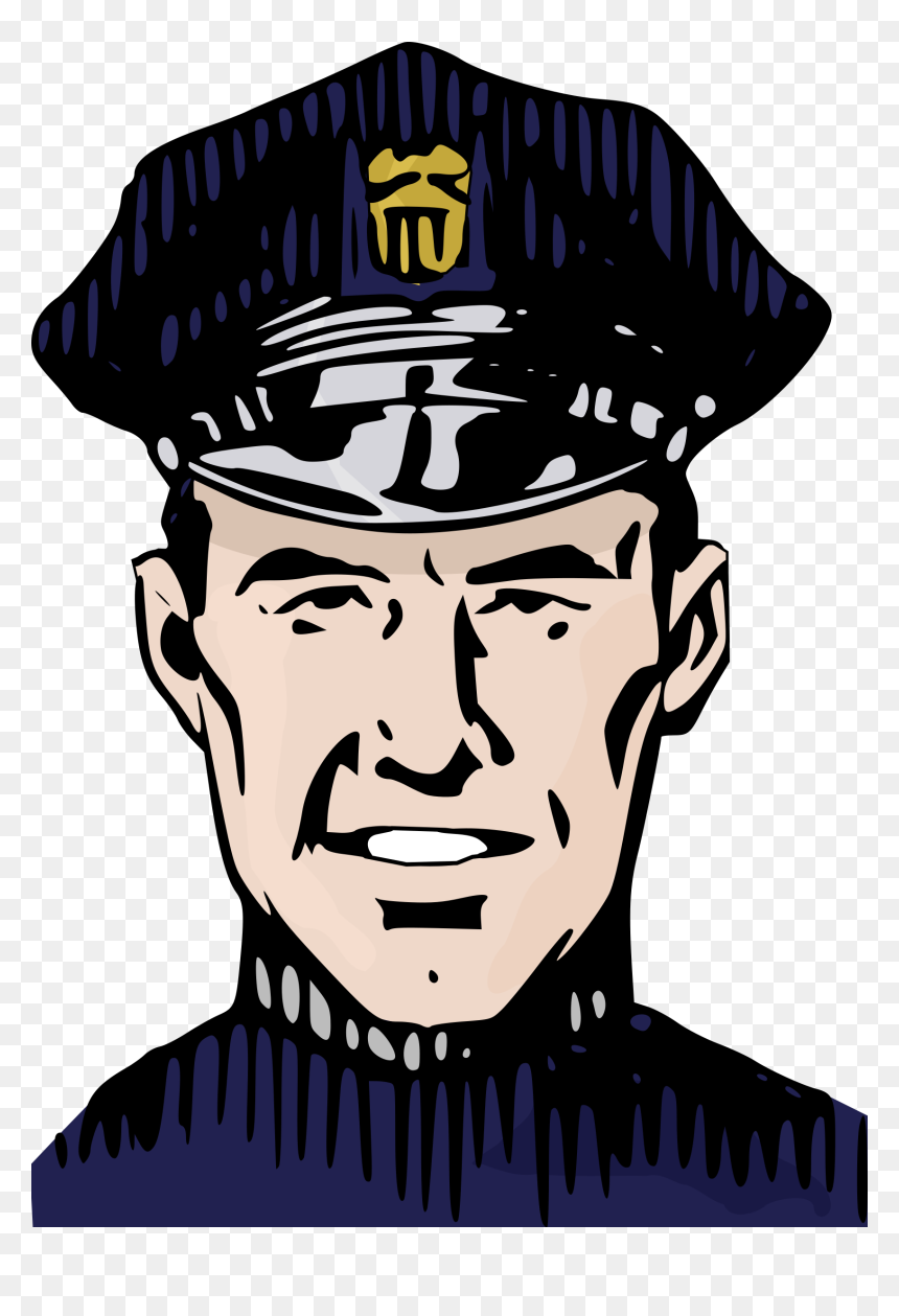 Polis Clipart Black And White, HD Png Download - police man png
