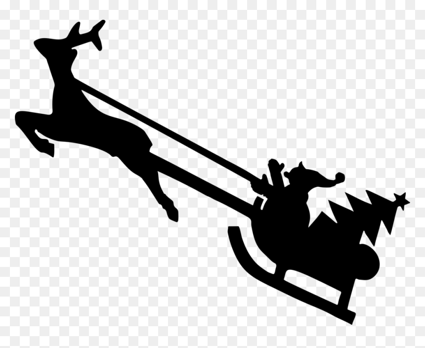 Christmas Reindeer Silhouette, HD Png Download - christmas deer png