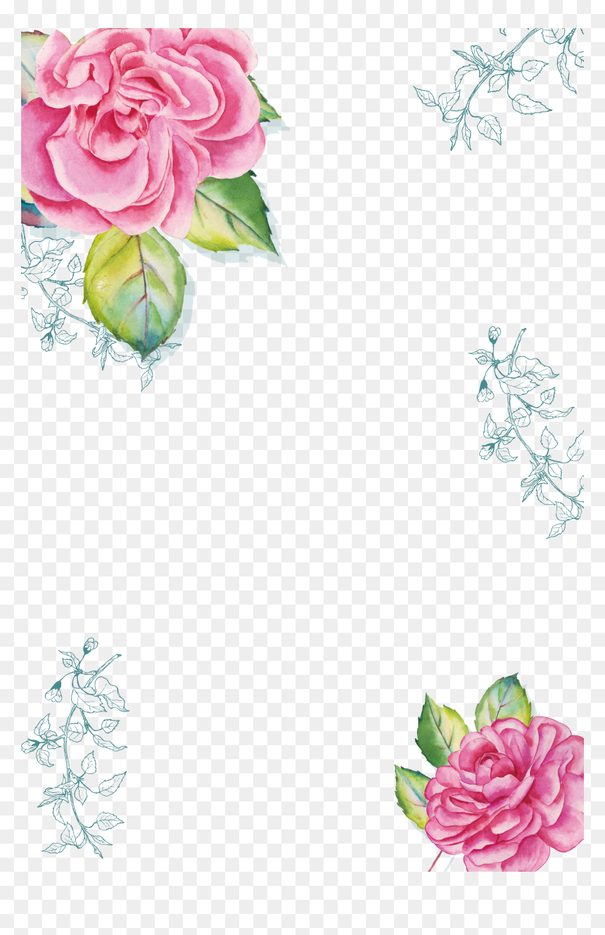 Transparent Free Watercolor Flower Border, HD Png Download - watercolor flower border png