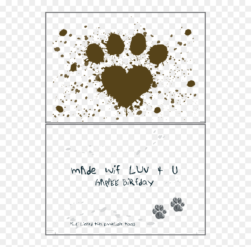 Muddy Paw Clip Art, HD Png Download - birthday card png