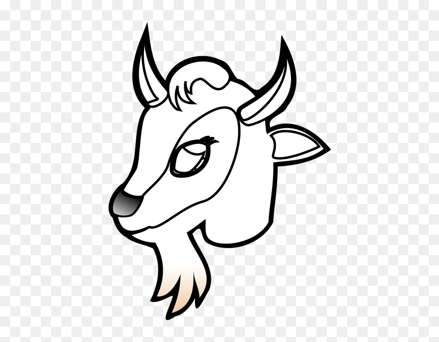 Head Of Goat Clipart, HD Png Download - goat clipart png