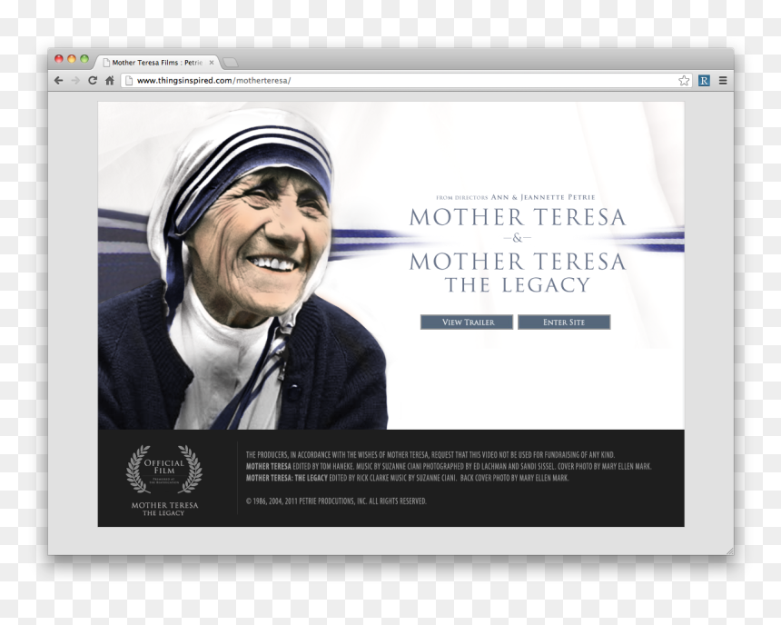 Mother Teresa, HD Png Download - mother teresa png