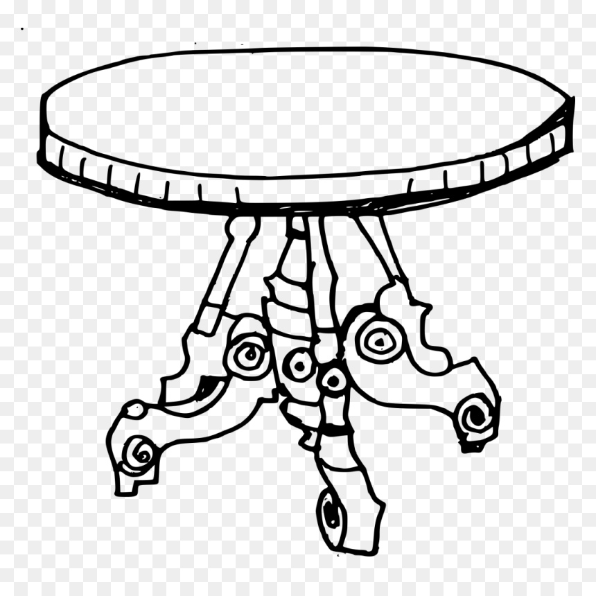 Antique Table Drawing, HD Png Download - table transparent png
