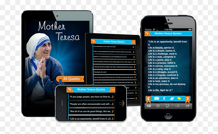 Smartphone, HD Png Download - mother teresa png