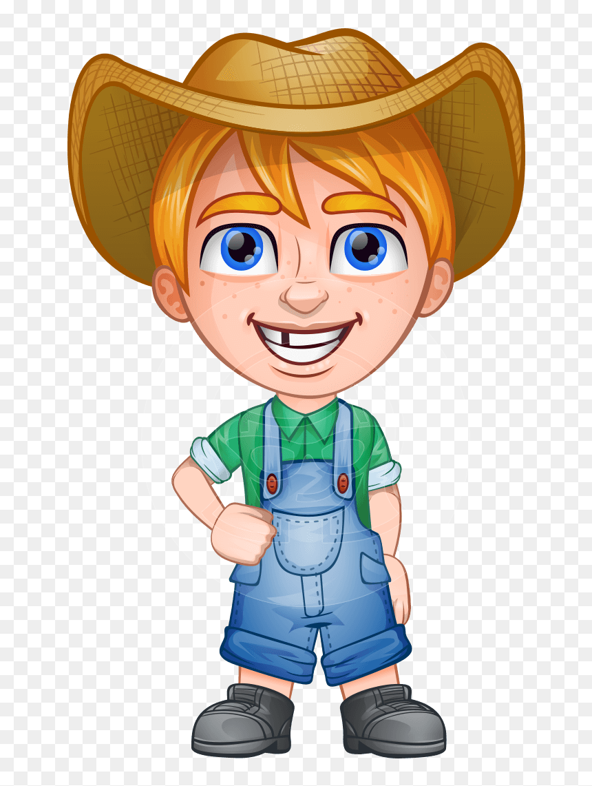 Little Farm Boy Clipart, HD Png Download - farmer hat png