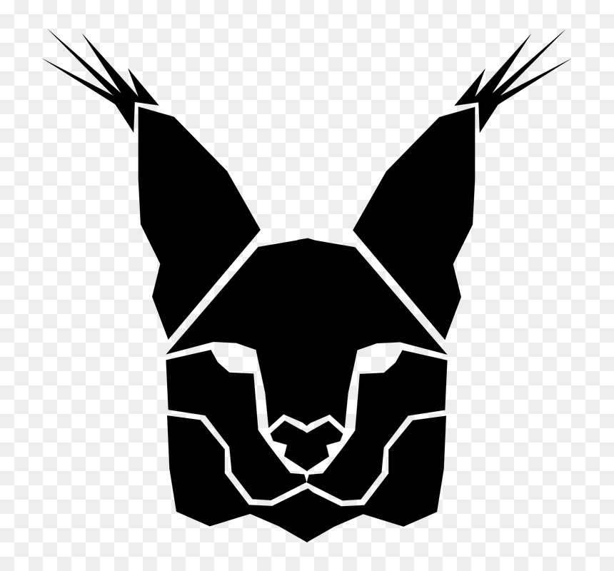 Lynx Lynx Head Silhouette, HD Png Download - vectores png negro