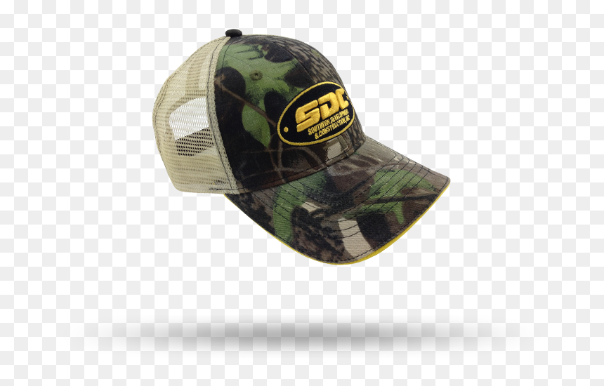 Camo 6-panel Mesh Military Cap With Sandwich Brim - Baseball Cap, HD Png Download - military hat png