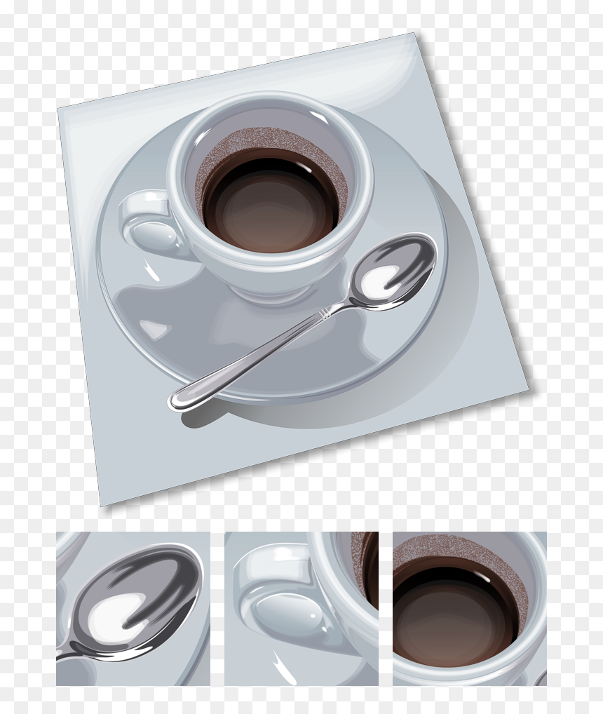 A Cup Of Coffee And A Spoon - Vase, HD Png Download - spoon vector png
