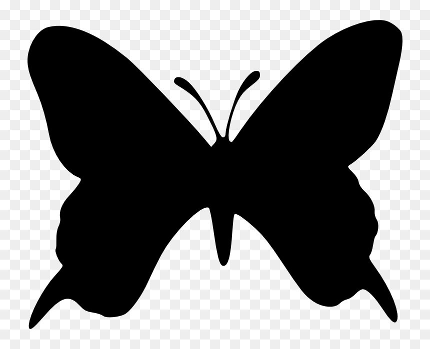 Silhouette Butterfly Stencil, HD Png Download - wings silhouette png