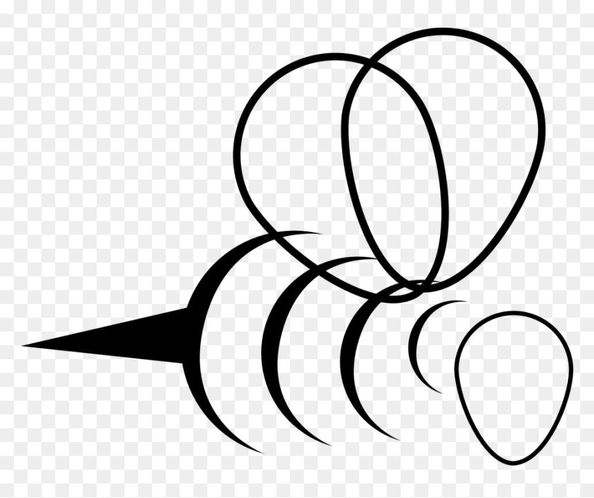 Bee Clip Art Black And White Logo, HD Png Download - bee silhouette png