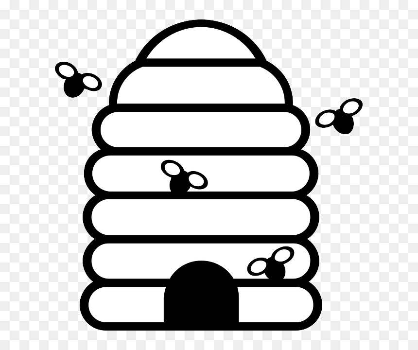 Hive Black And White, HD Png Download - bee silhouette png