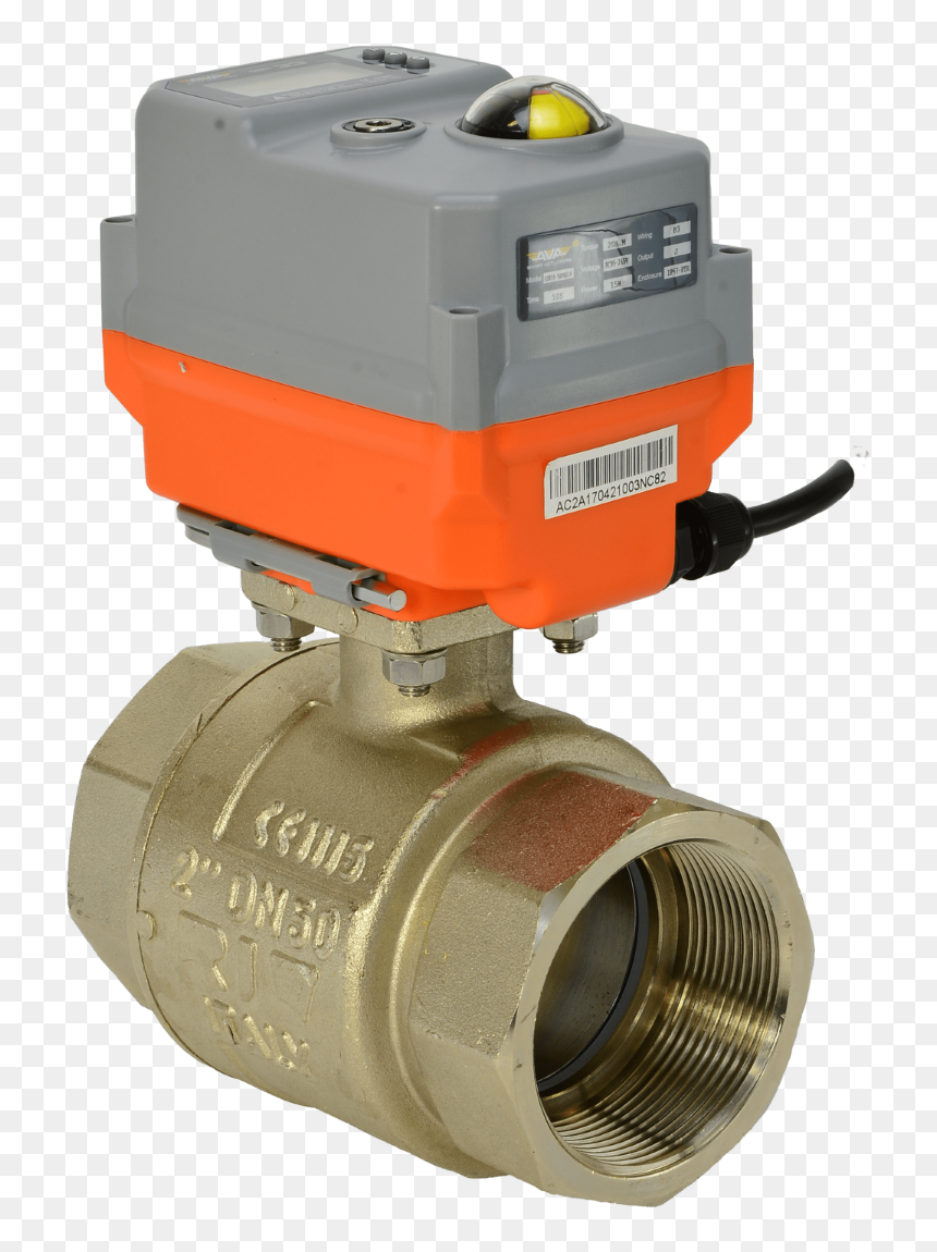 Motorized Brass Ball Valve With Ava Electric Actuator - 2 Ways Motorised Valve, HD Png Download - valve png