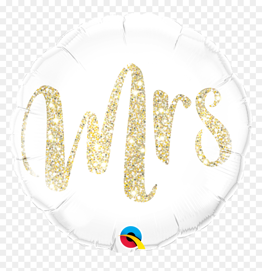 Foil Balloon Mrs Glitter, HD Png Download - gold glitter confetti png