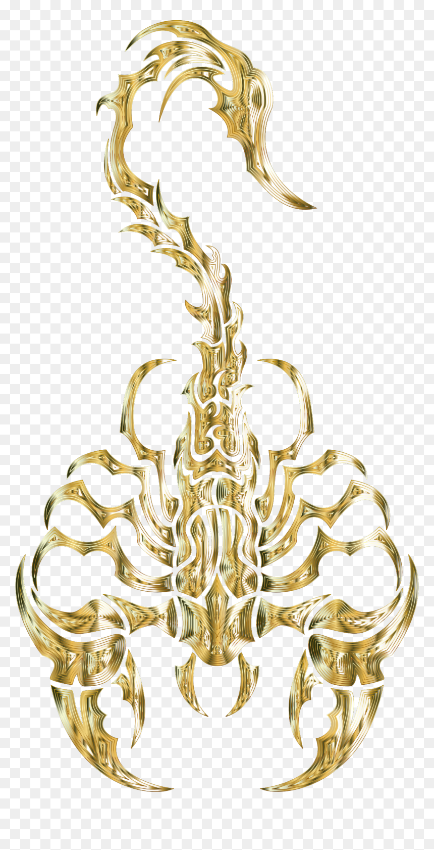 Sleek Tribal Scorpion Gold 2 Clip Arts - Scorpion Artwork, HD Png Download - gold chandelier png